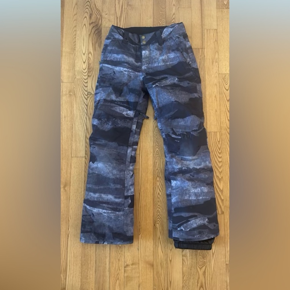 Boys Grey and Black Camouflage Snowpants
